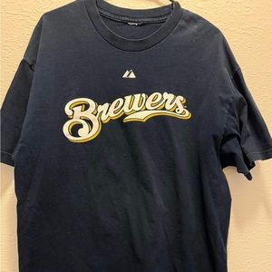 Majestic Navy Craig Counsell Milwaukee Brewers Short Sleeve Jersey Tee